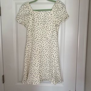 LOFT Dotted Tie Back flare dress